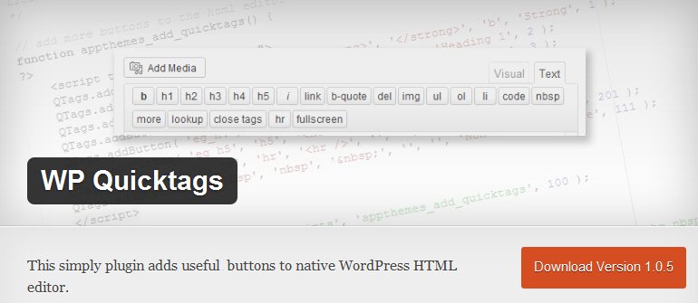 WP Quicktags - Expand Your WordPress HTML editor