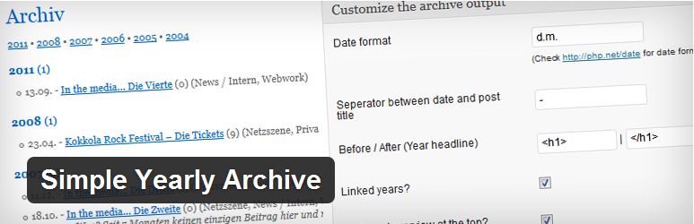 Simple Yearly Archive