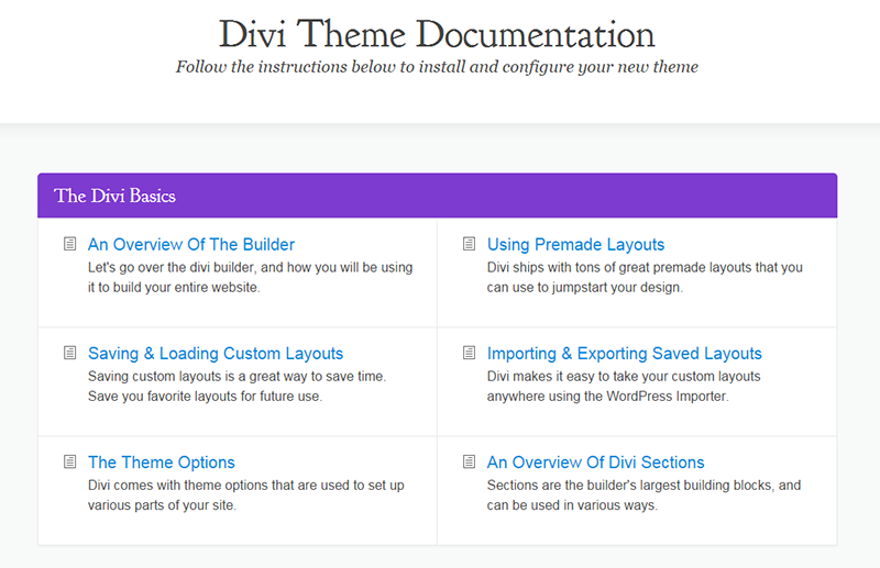 Divi-Documentation