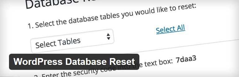 WordPress Database Reset