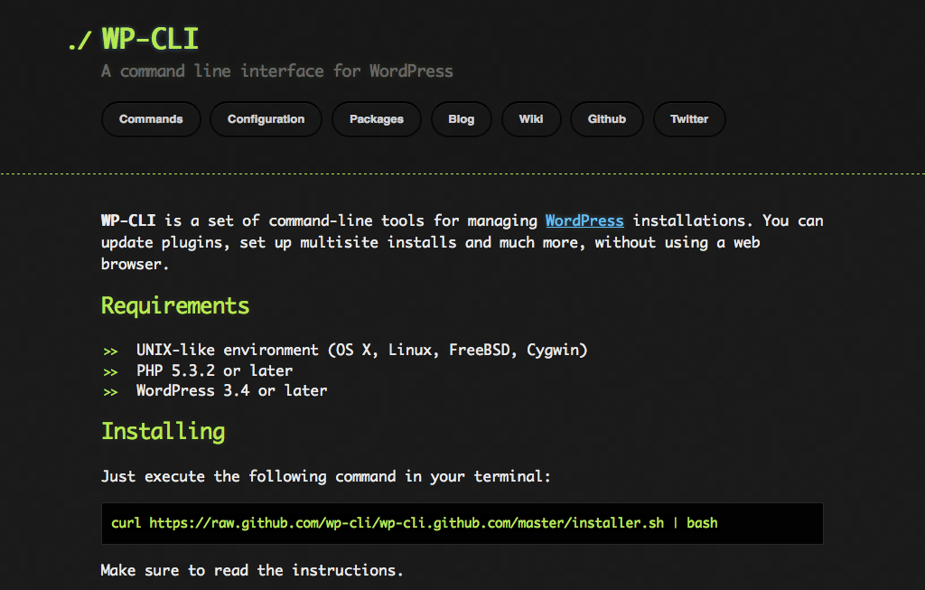 WP-CLI A command line interface for WordPress