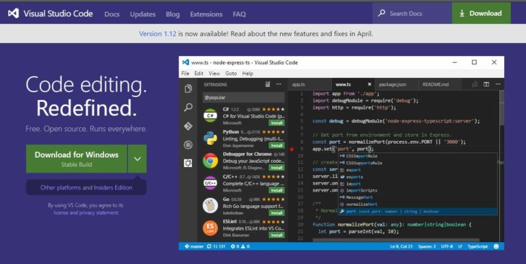 Visual Studio Code – lightweight powerful source code editor