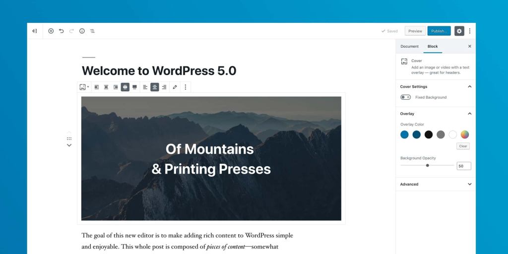 The new Gutenberg WordPress Editor