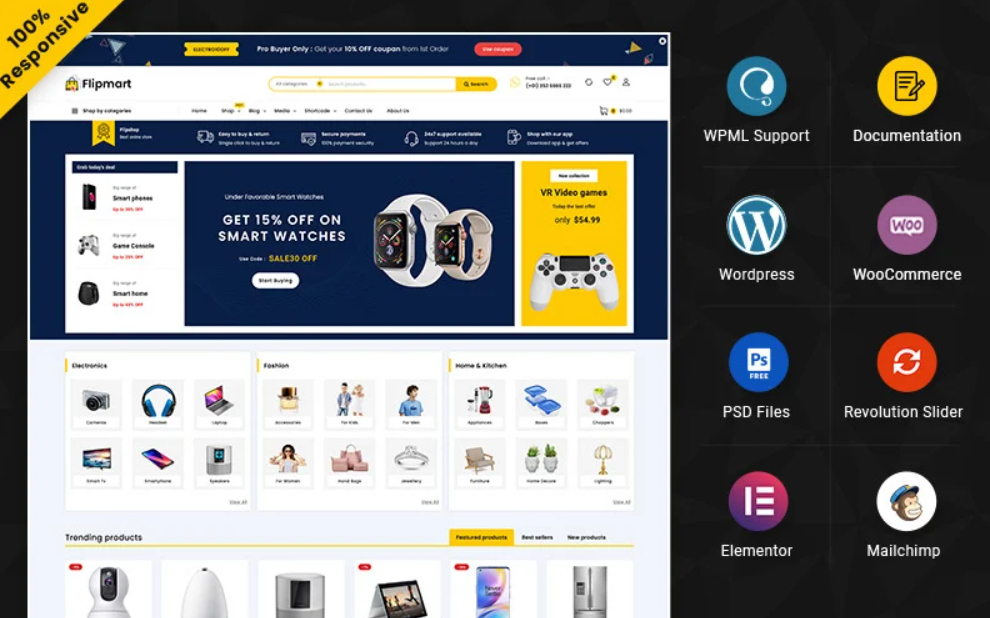 Flipmart – MegaShop Multipurpose Elementor WooCommerce Store