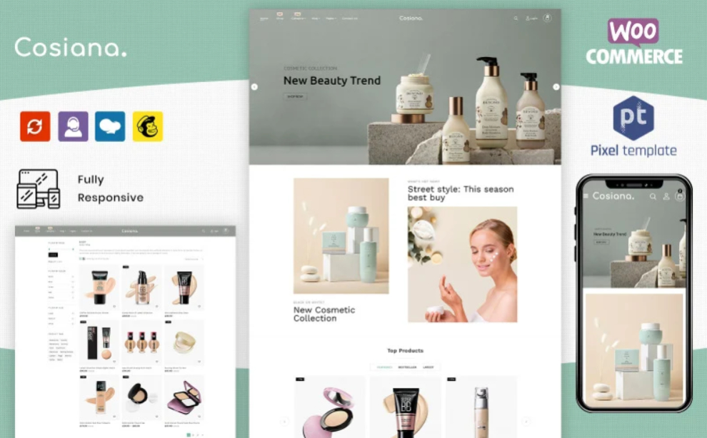 Cosiana - Cosmetics eCommerce WordPress Theme