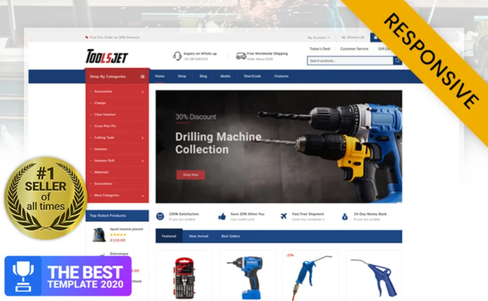 Toolsjet - Hardware Store WooCommerce Theme